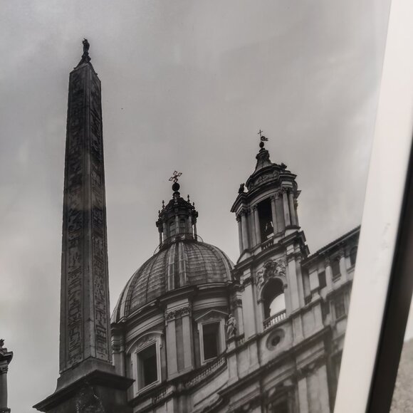 Piazza Navona B&W Print - Fountain & Baroque Architecture, Rome - Picture 3 of 7